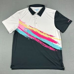 Chubbies Polo Shirt Mens 2XL Multicolor The Tennis Champ Performance Golf